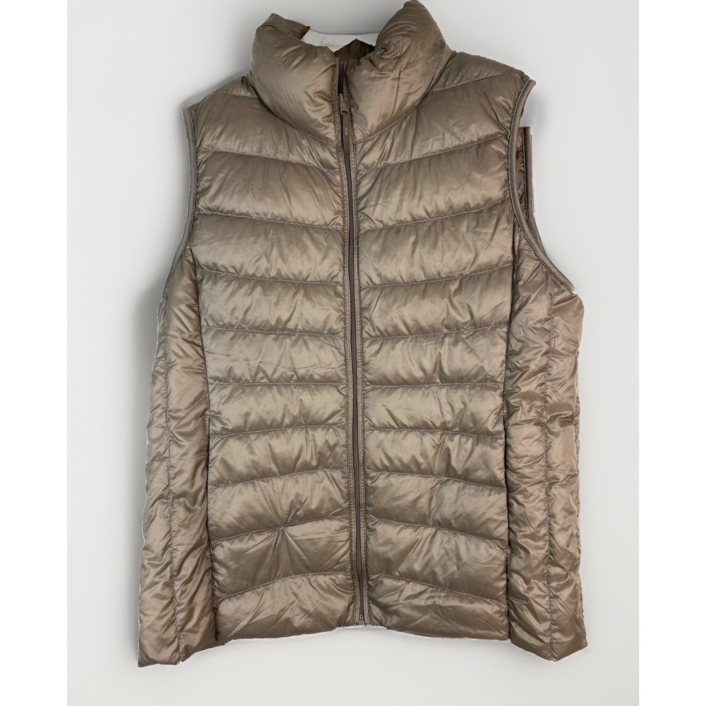 Uniqlo Women's M Mocha Brown Full Zip Lightweight Down Puffer Vest